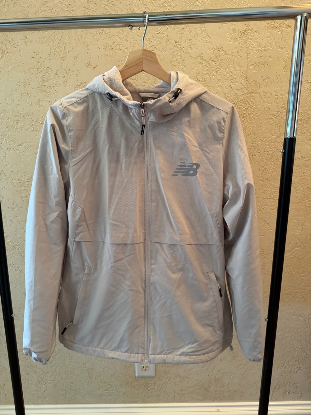 New Balance Light Beige Hooded Performance Jacket